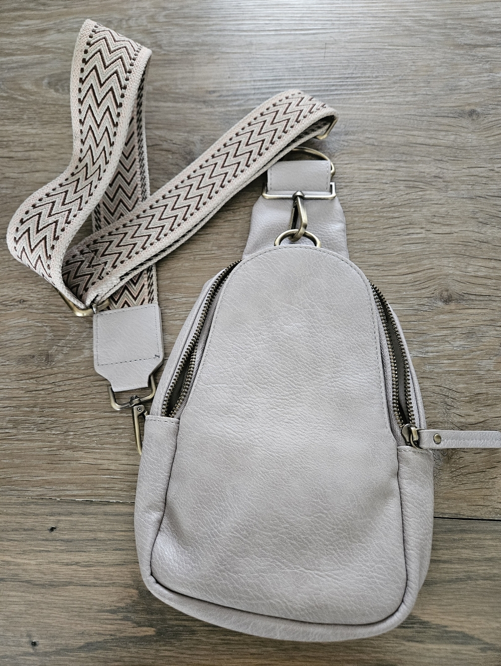 Anthropologie Urban Originals Woven Sling Bag Vegan Leather Boho